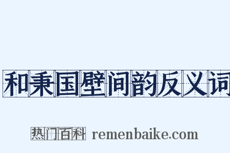 和秉国壁间韵反义词是什么意思的图片